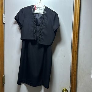 Black dress with rose detail vintage